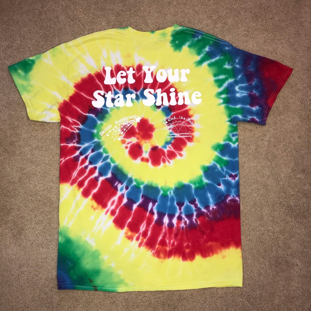 Be Kind Colorful Tie Dye T Shirt Size Medium Let Your Star Shine Festival Pride - Picture 3 of 9